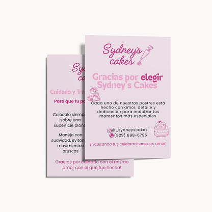 Bakery Thank you cards