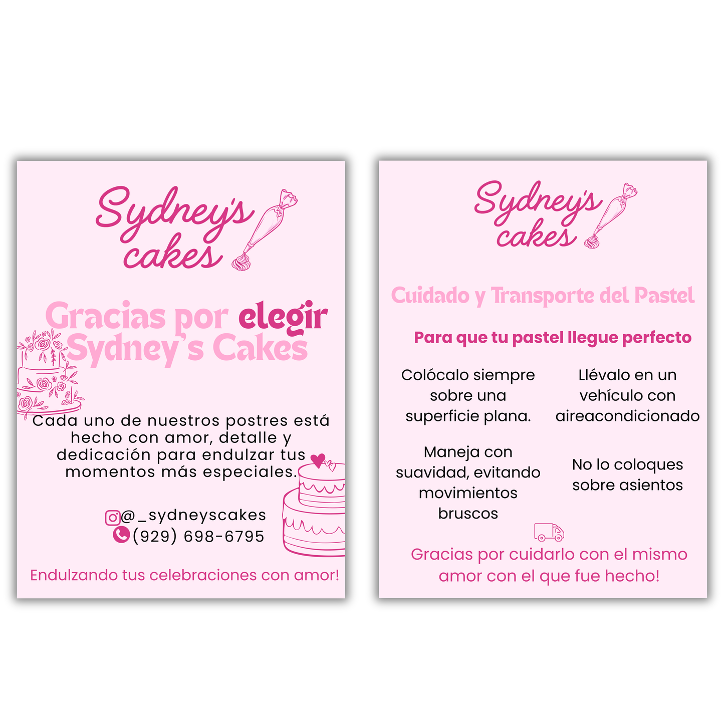 Bakery Thank you cards