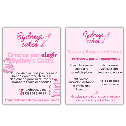 Bakery Thank you cards