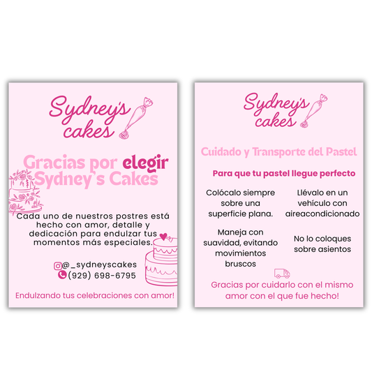 Bakery Thank you cards